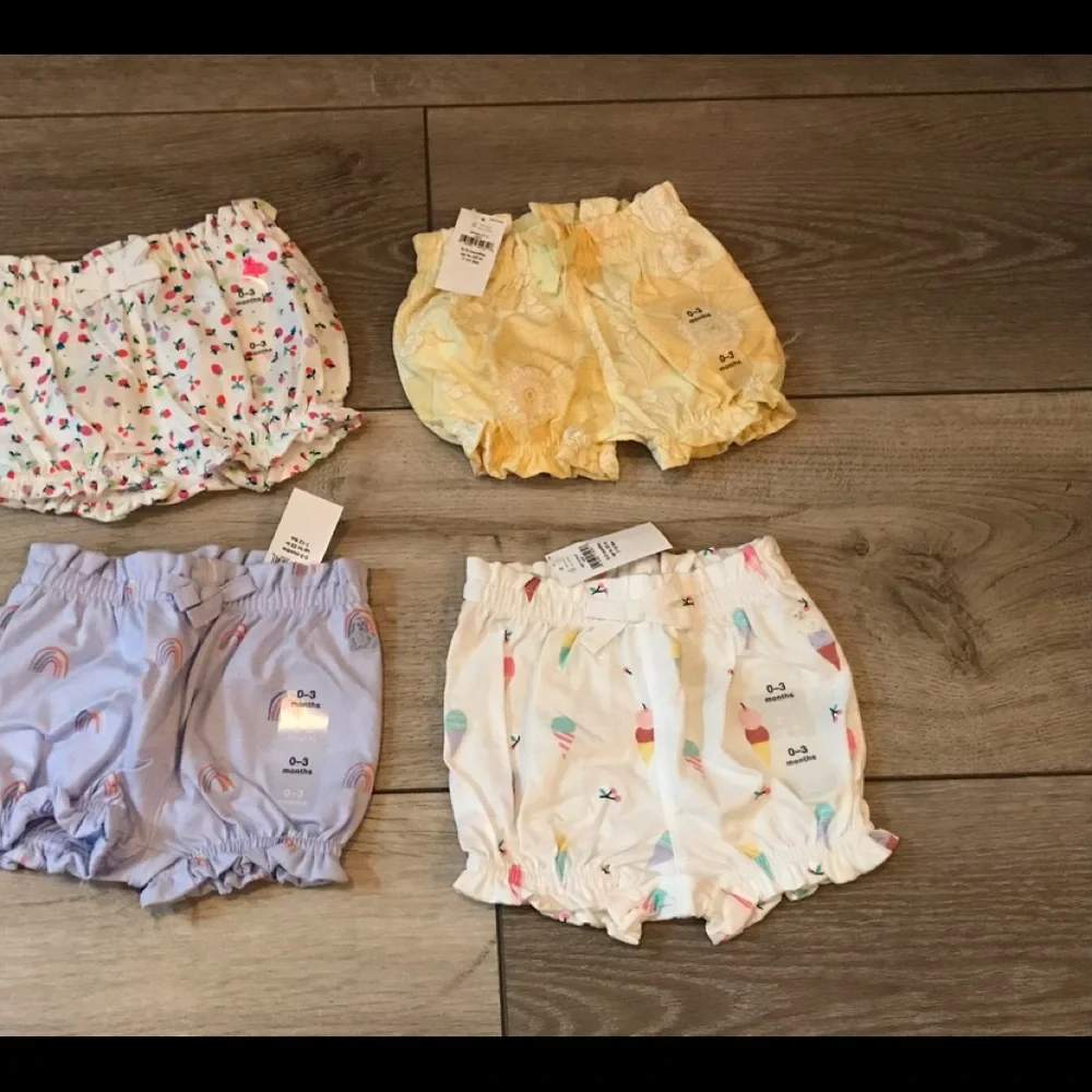 Baby Gap First 100% Organic Cotton Pull-On Shorts 0-3 Months  Set of (4 )   NWT